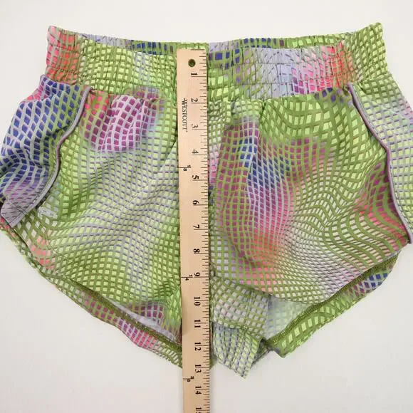 Fabletics Shorts Green Pink Multicolor Mid Rise Running Zipper Pocket XS NWT - Picture 5 of 14